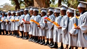 ECD Graduates lining up during graduation ceremony.